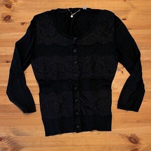 Anthropologie Black Lace Cardigan